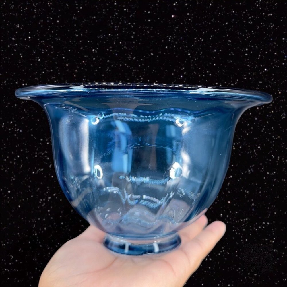 Robinson Scott Studio Arts Glass Bowl Hand Blown Art Glass Blue 1994 Marked‎ VTG